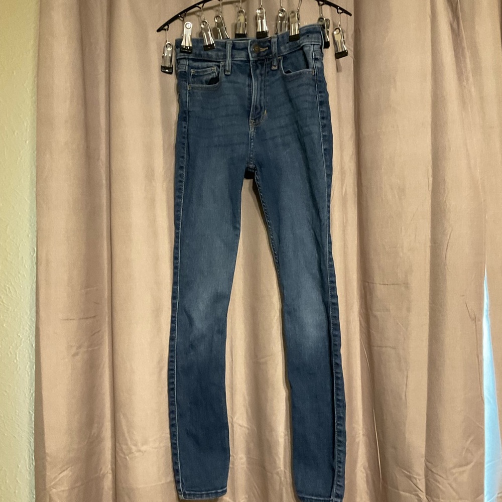 Hollister Blue Skinny Jeans High-Rise Form-Fitting